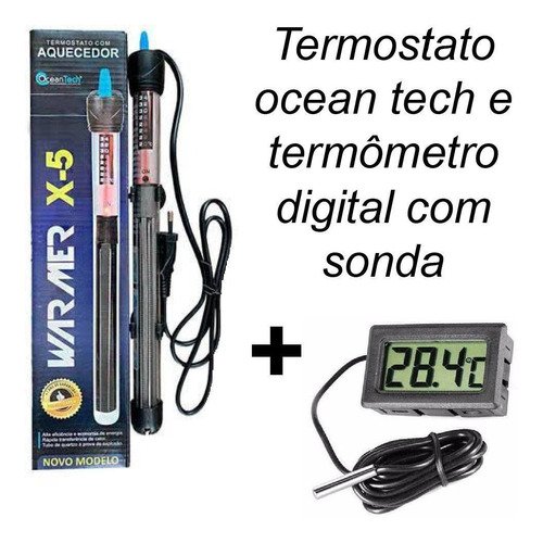 Kit Termômetro Digital Termostato Ocean Tech 150w 220v Termostato x5