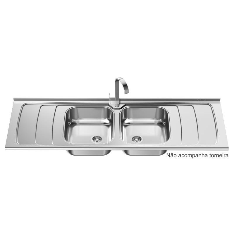 Pia Cozinha Inox Dubai 1800x560/02 Cuba N3 140 mm - 2