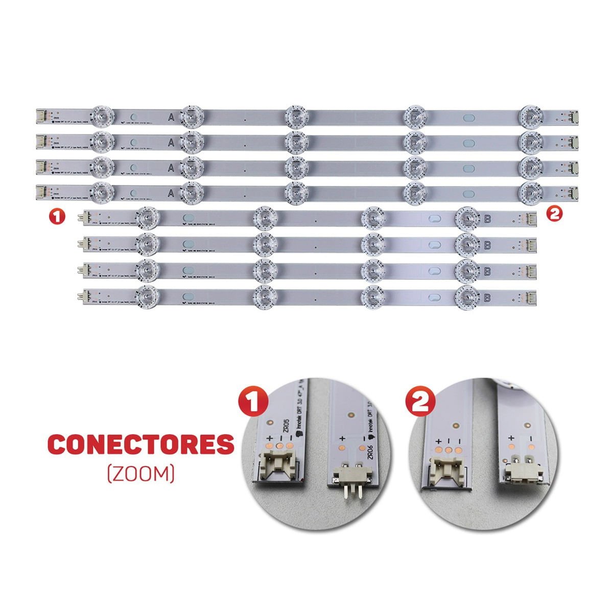 Kit 12 Barras De Led Compatível LG 47la6200 100 Novo MadeiraMadeira