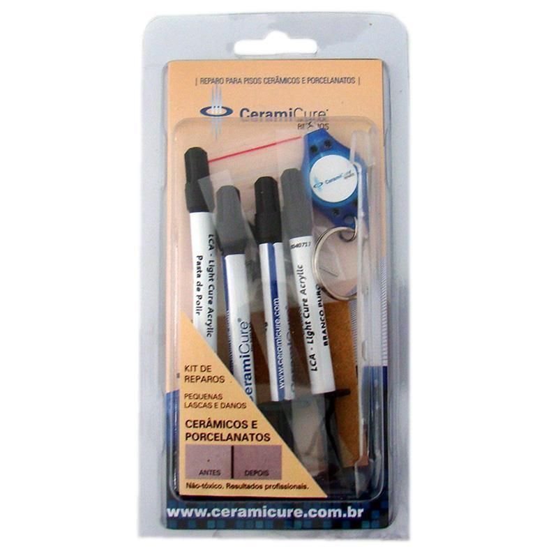 Kit para Pequenos Reparos Pisos Cerâmicos e Porcelanato Ceramicure - Tons de Cinza - 2