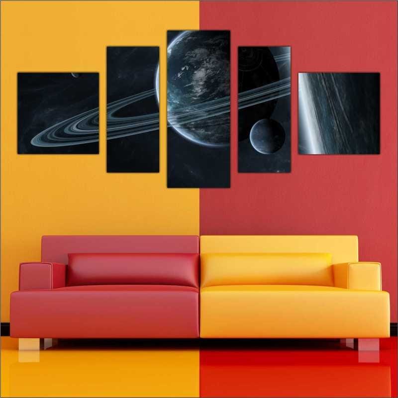 Quadro Decorativo Gal Xia Estrelas Espa O Planetas Salas Madeiramadeira