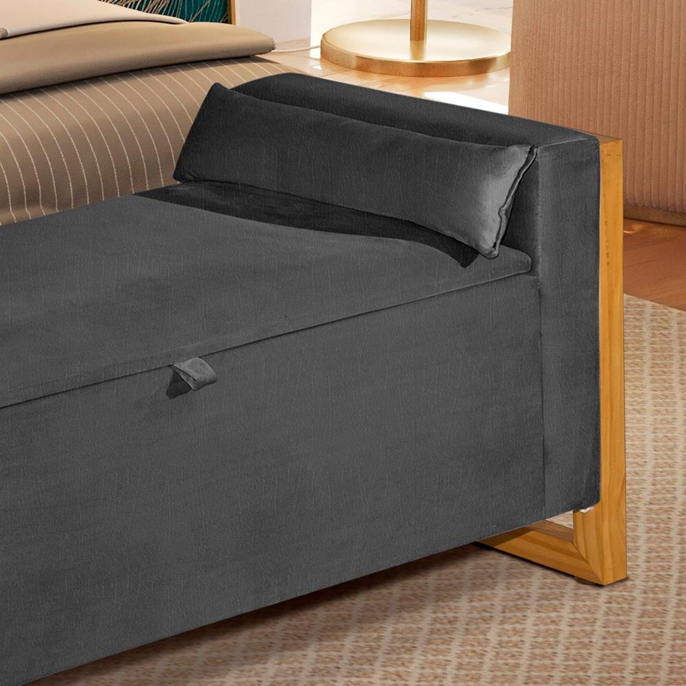 Recamier Div Ba Para Cama Casal Imperial Corino Preto Lh