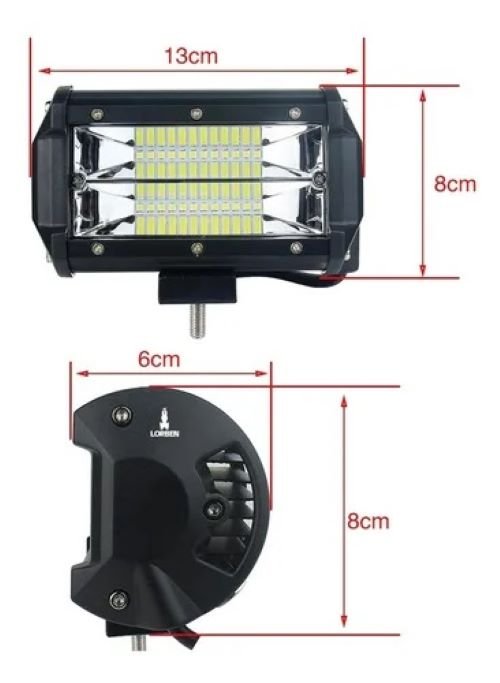 Farol Milha Retangular Led W Off Road Trilha X Lorben Madeiramadeira