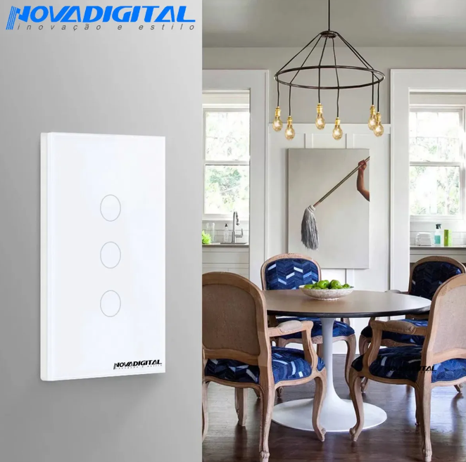 Interruptor Inteligente Wifi 3 Botões Zigbee Nova Digital MadeiraMadeira