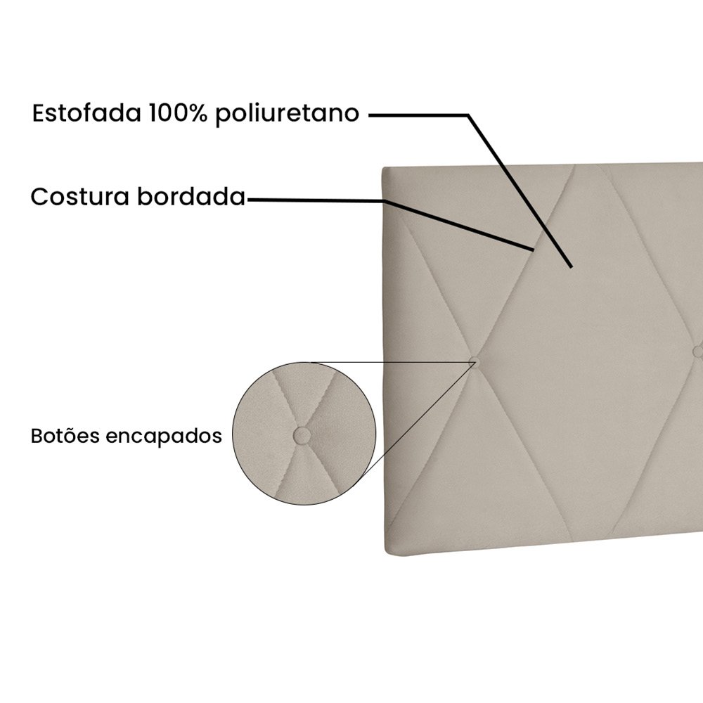 Cabeceira Painel Aquilla Para Cama Box Casal 140 Cm Suede D Rossi