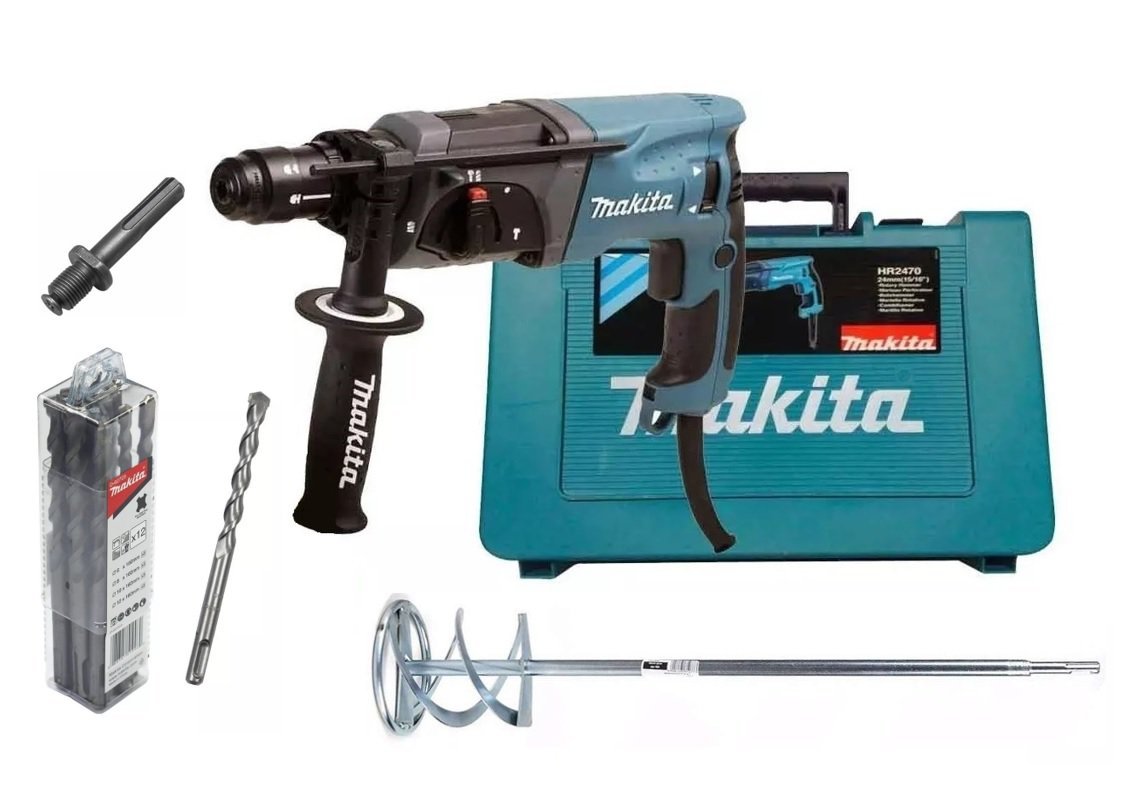 Martelete Combinado Rompedor 800w HR2470 Makita Kit2 MadeiraMadeira