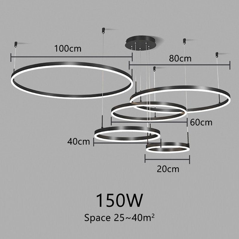 Novo moderno pode ser escurecido led iluminação lustre para sala de