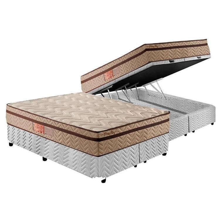 Cama Box Baú Queen Colchão Molas Paropas MasterPocket Ensacadas