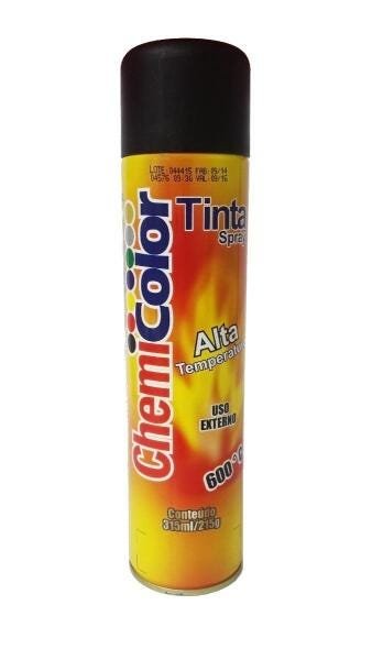 Tinta Spray Chemicolor Preto Fosco Alta Temperatura Ml Madeiramadeira