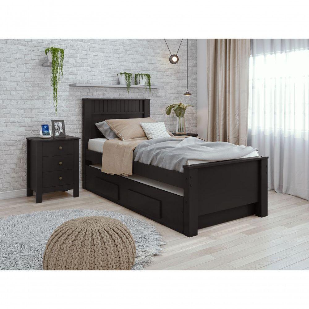 Cama Solteiro Bibox Athenas 0 90 M Lopas Preto MadeiraMadeira