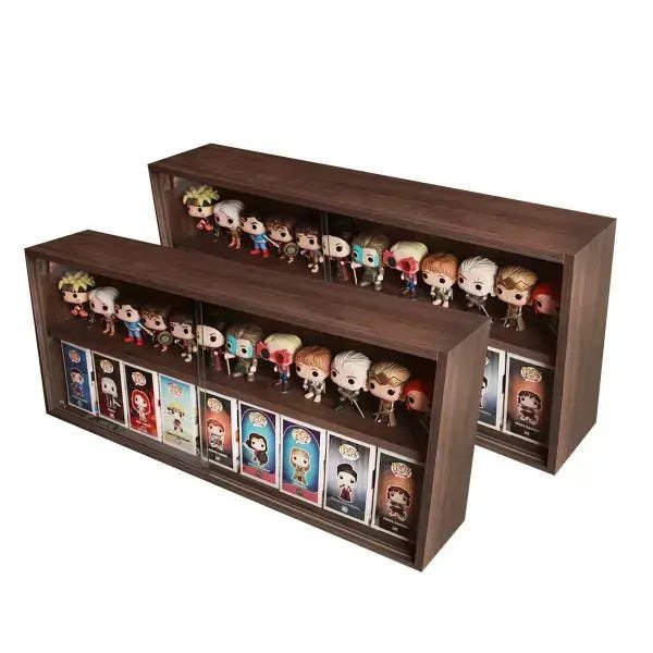 Expositor Funko Pop Mdf Madeira V Os Portas Em Vidro Kit