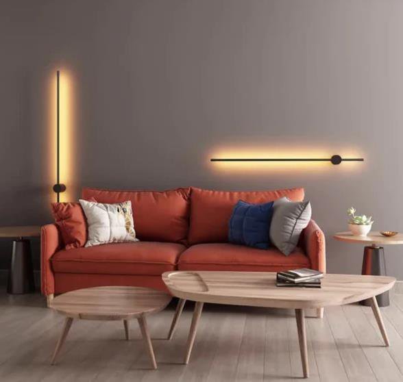 Arandela Moderna Slim Linear P Fita Led Perfil Alumínio e Acrílico