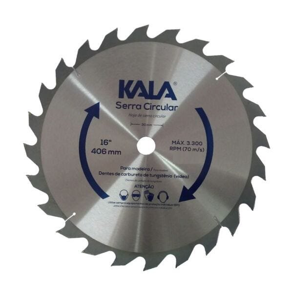 Lâmina de serra circular para madeira 48 dentes 406mm 16pol Kala