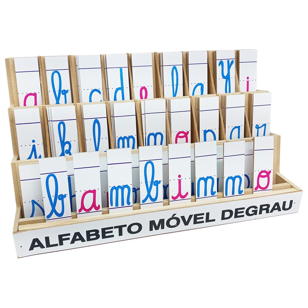 Alfabeto M Vel Degrau Madeira Mdf Cursivo Carlu Brinquedos Madeiramadeira