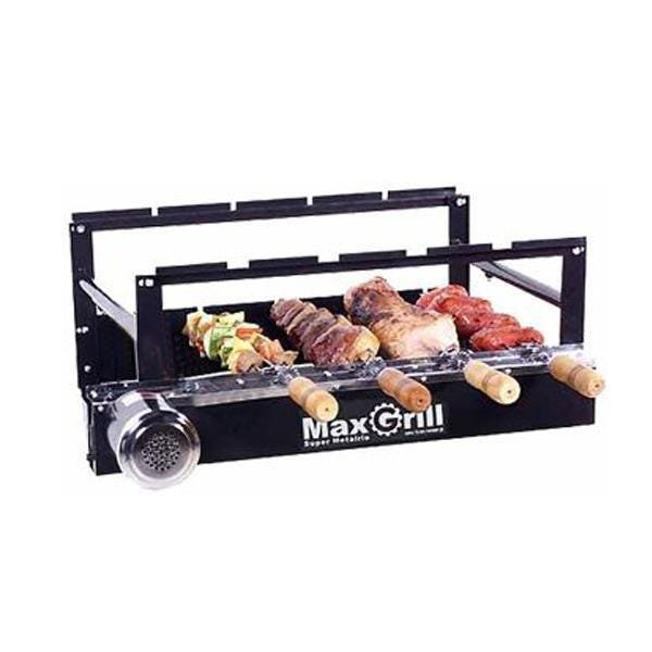 Kit Giratorio Para Churrasqueira Max Grill 4 Espetos Reg Preta 127V