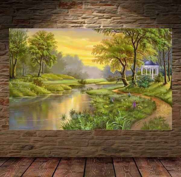 Quadro Pintura Paisagem Leo Sobre Tela Cod Cm A X Cm L