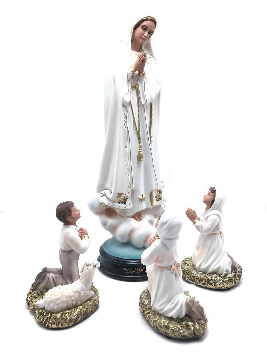 Imagem Nossa Senhora De F Tima E Os Tr S Pastorinhos Elegance Resina