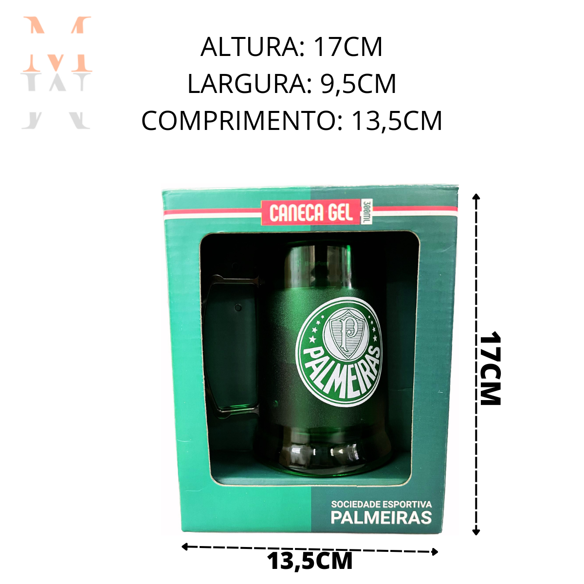 Caneca Gel 300 ML Congelável Escudos Do Palmeiras Oficial MadeiraMadeira