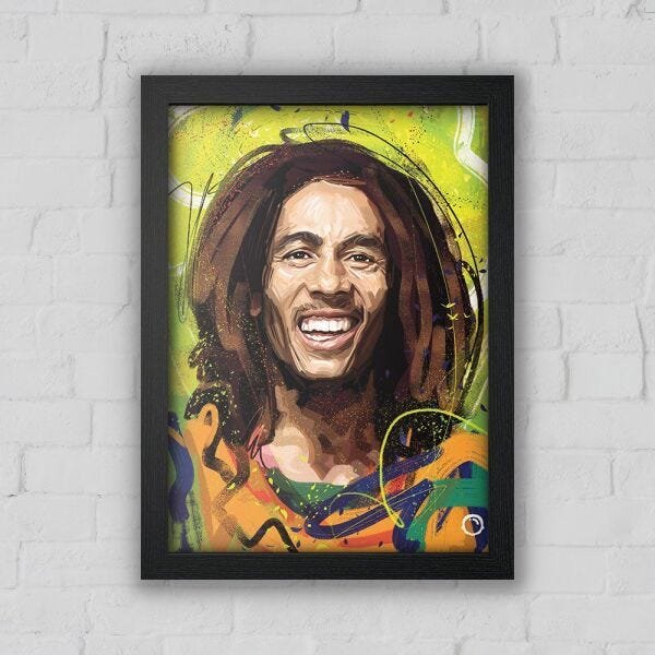 Quadro Decorativo Bob Marley Moldura E Vidro Antirreflexo