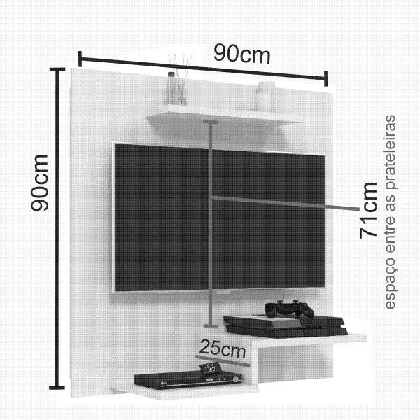 Painel Para Tv Jet Plus Suporta Tv At Polegadas Amarelo