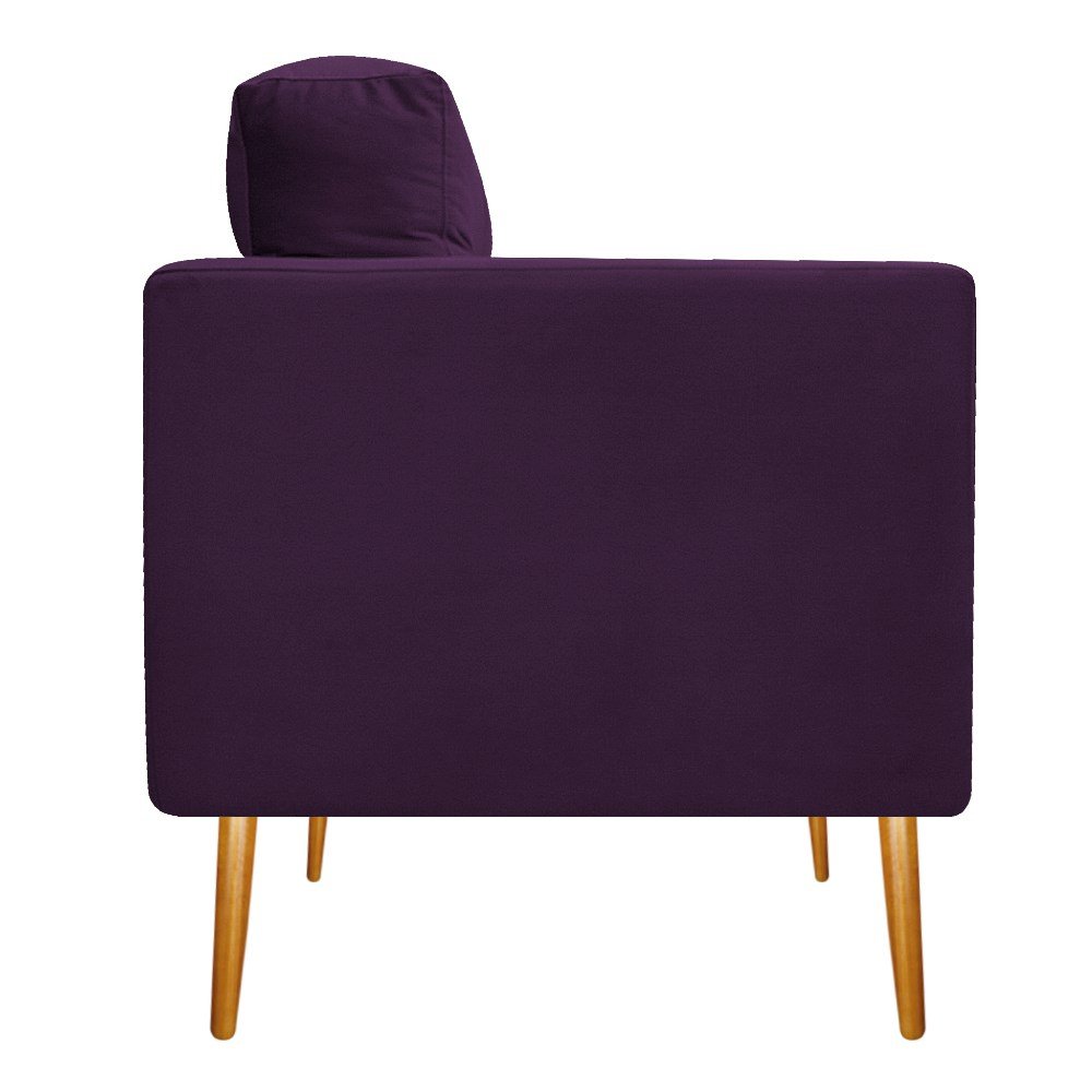 Kit 02 Poltronas Juliete Pés Palito Suede Roxo AM Decor MadeiraMadeira