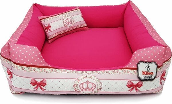 Cama Para Cachorro Gato Caminha Pet 70x70 Coroa Pink MadeiraMadeira