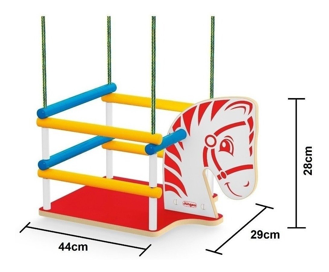 Balanço Bebê Cavalinho Em Madeira Cadeira Infantil Inmetro