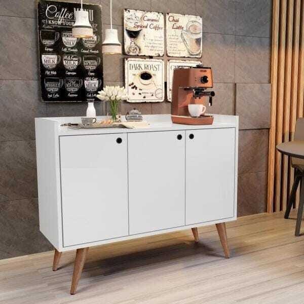 Conjunto Sala Aparador Buffet Wood Prime Mesa De Centro E Lateral