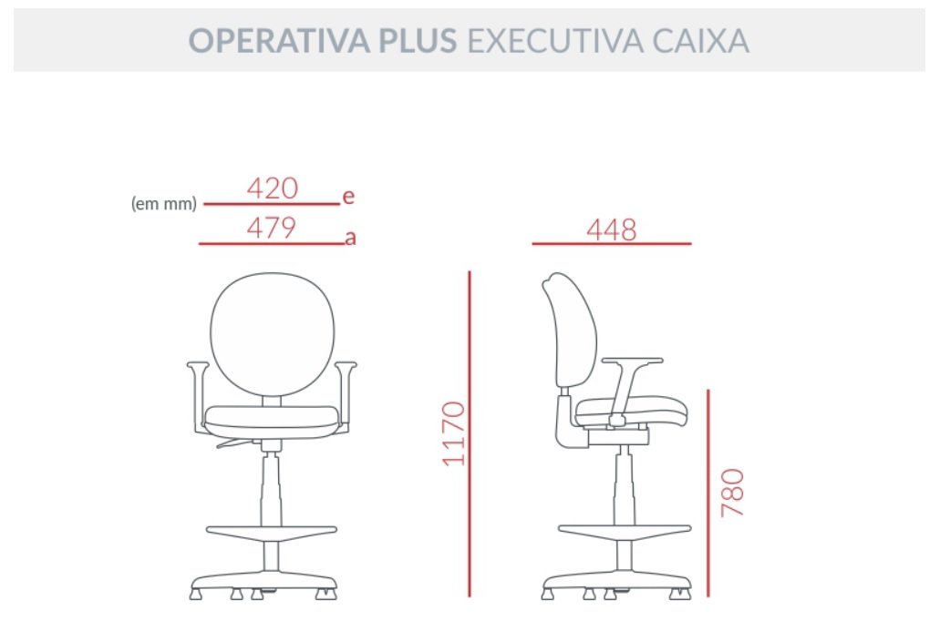 Cadeira Caixa Executiva Operativa Plus Ergon Mica Back System