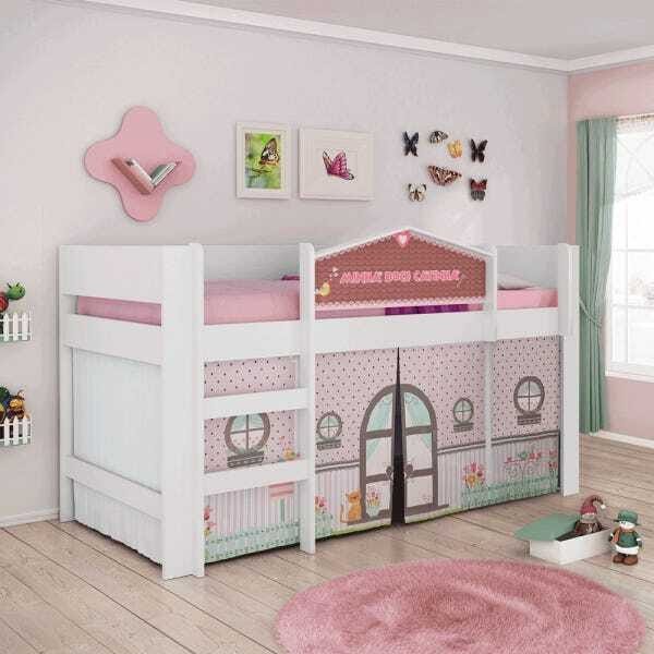 Cama Infantil Doce Casinha Play Rosa Pura Magia MadeiraMadeira