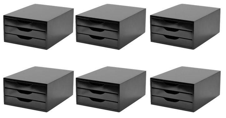 Conj Caixas Arquivos Gaveteiro Em Mdf Black Piano Gavetas Black