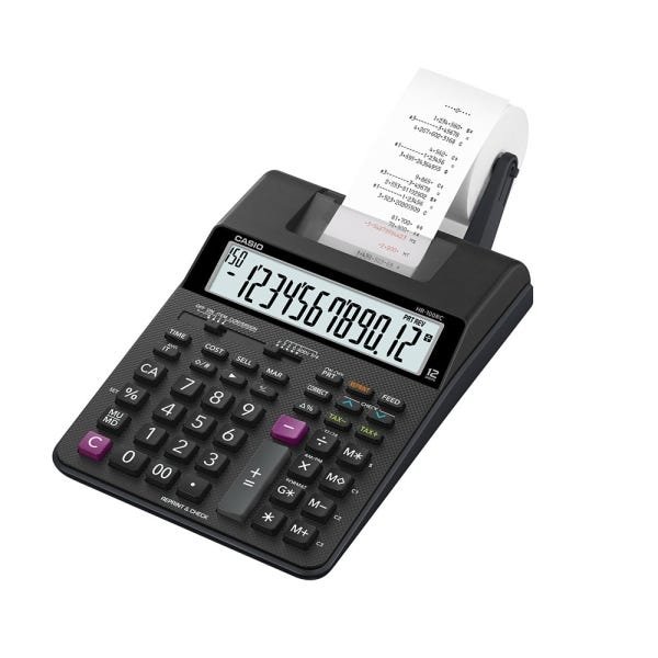 Calculadora Casio com impressora, 12 dígitos HR-100RC HR-100RC