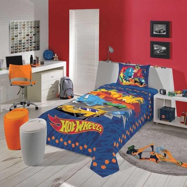 Jogo De Cama Infantil Menina Hot Wheels Pe As Madeiramadeira