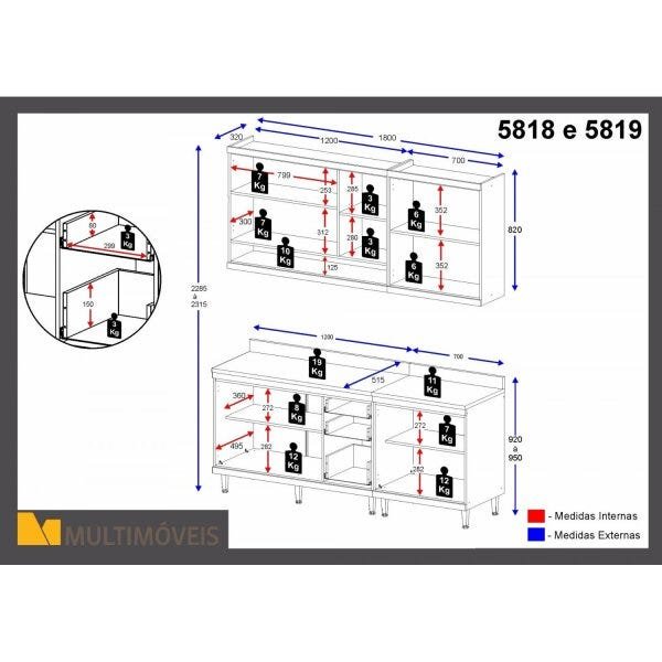 Cozinha Compacta 4 Peças Sicília S10T Multimóveis - 4