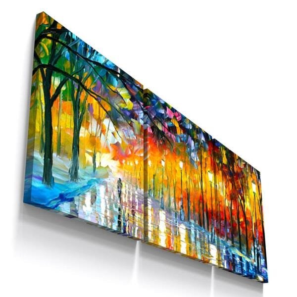 Quadro Decorativo Arvore Pintura Aquarela Floresta Inverno Madeiramadeira