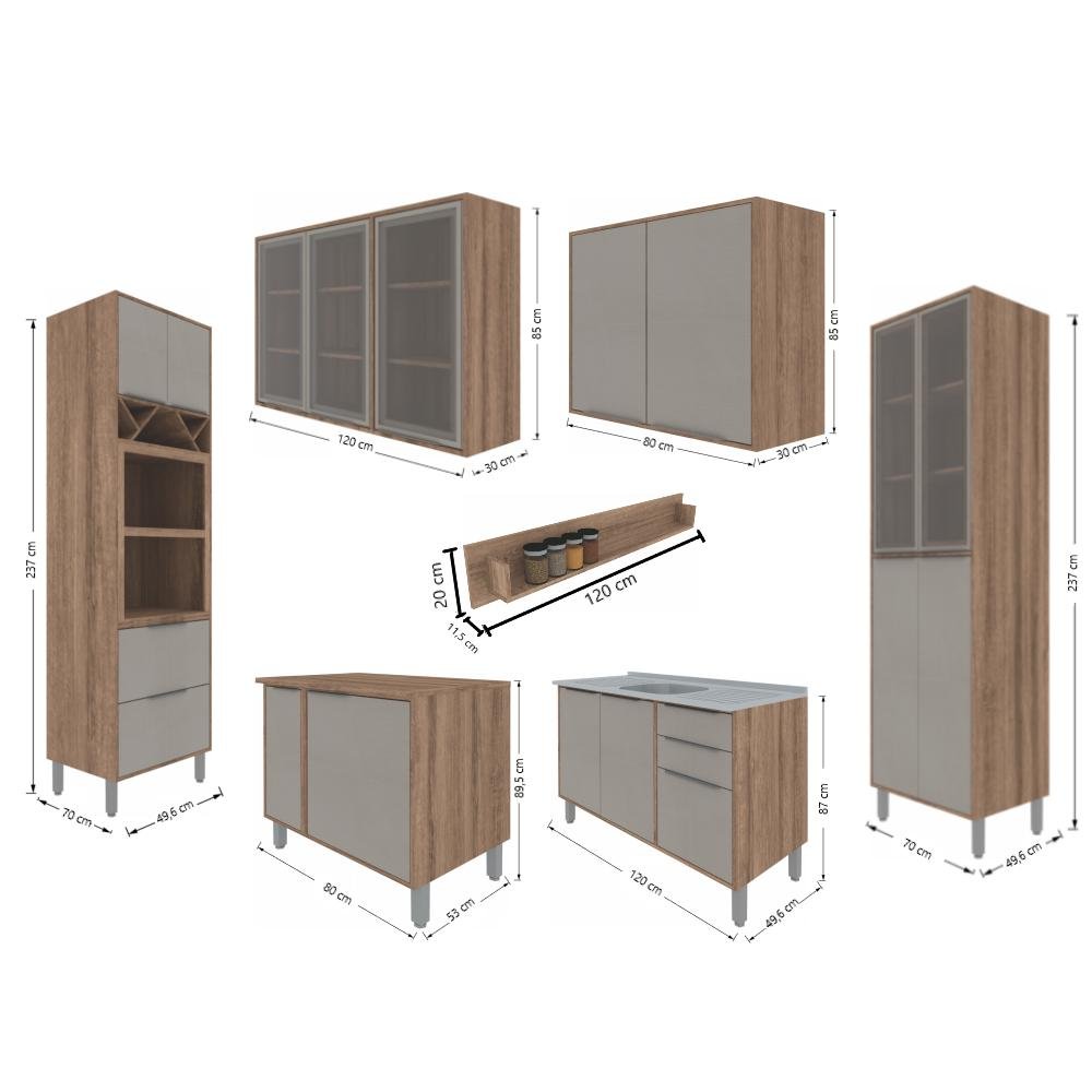 Kit Cozinha Planejada Completa Modulada Conjunto Pe As Portas