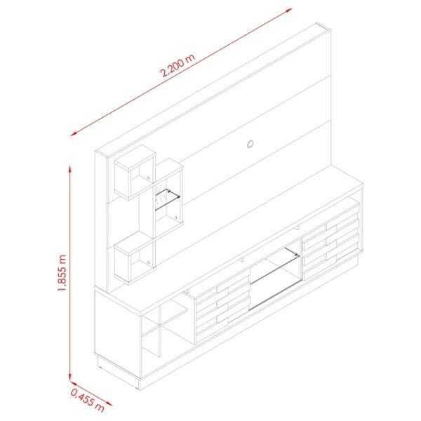 Home Theater Estante Heitor Prateleiras De Vidro E Espelhos