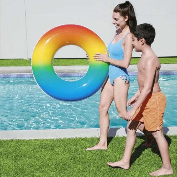 Boia Infl Vel Para Piscina Arco Ris Bestway Indicado Para Crian As A