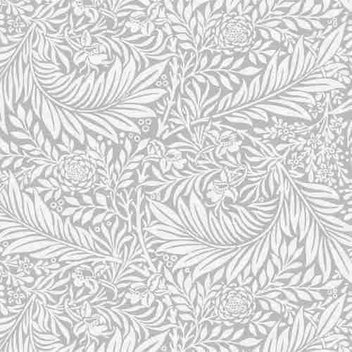 Papel De Parede Floral Folhas Brancas E Fundo Cinza Vinil Madeiramadeira