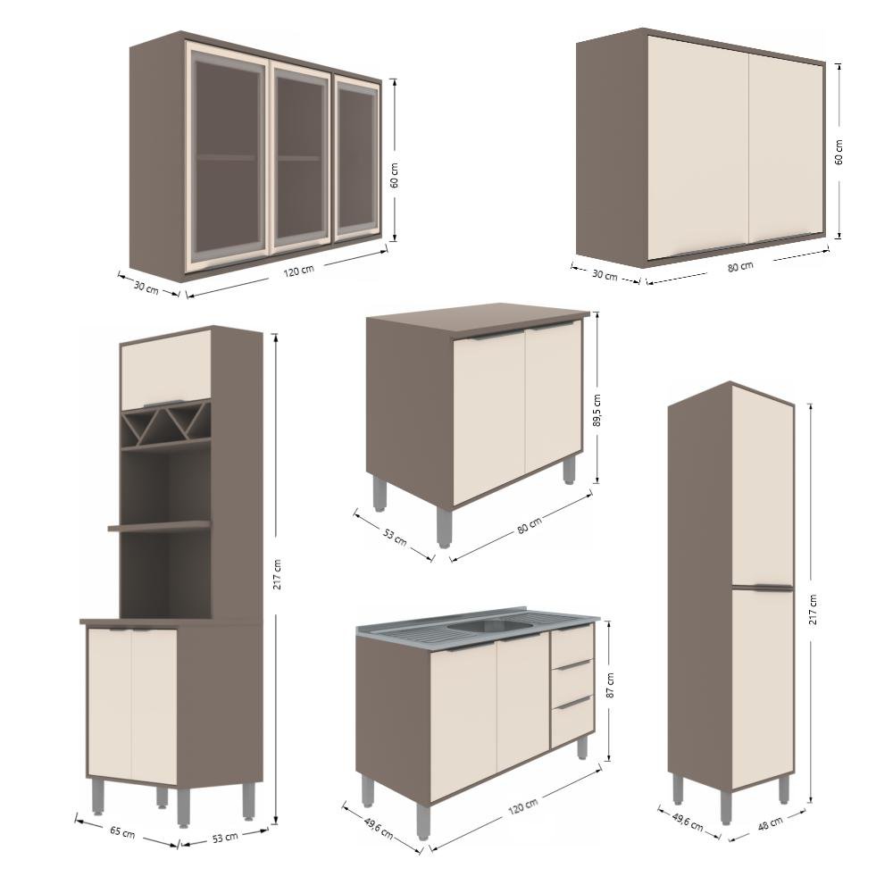 Kit Cozinha Planejada Completa Modulada Conjunto Pe As Portas