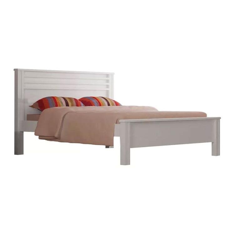 Cama De Casal Verona Plus Branco Novo Horizonte MadeiraMadeira