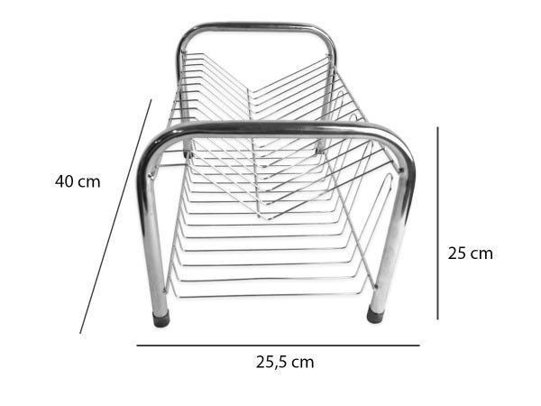 Escorredor De Pratos Duplo Talher Porta Copos Cromado Inox MadeiraMadeira