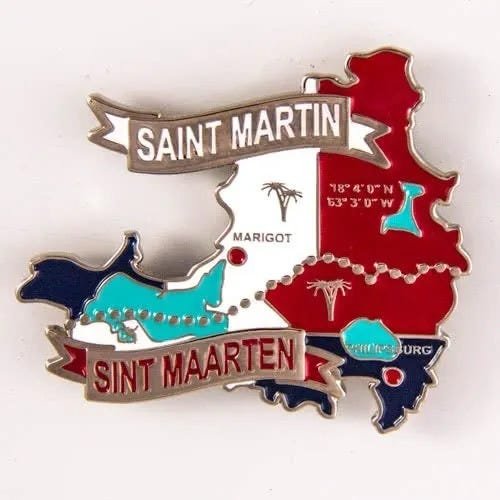 Imã St Marteen Mapa Bandeira Cidades e Símbolos Imã de