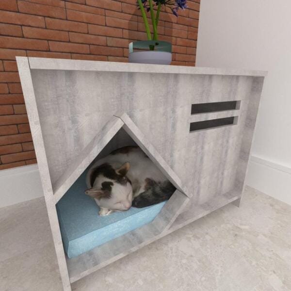 Casinha Caminha Para Gato Alto Padr O Mdf Rustico Madeiramadeira