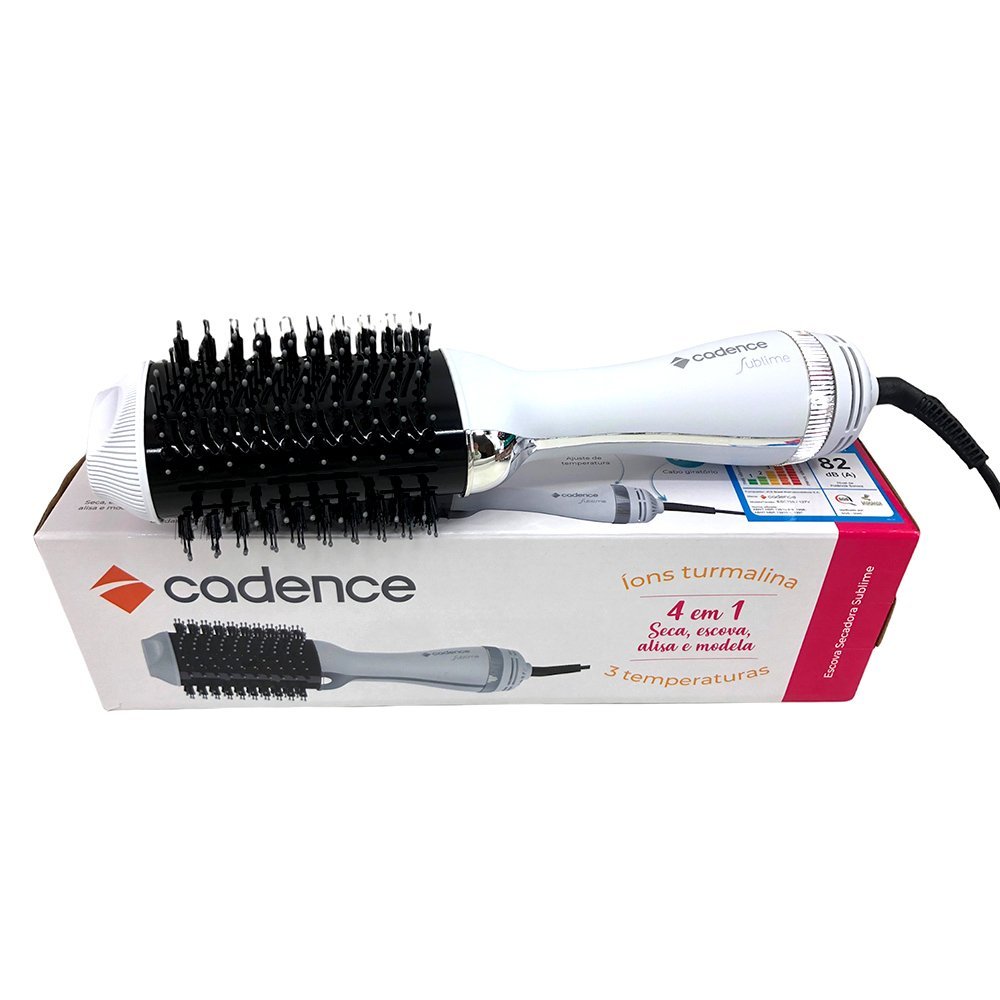 Escova Secadora Alisadora Cadence Sublime Íons Turmalina ESC705 Branco