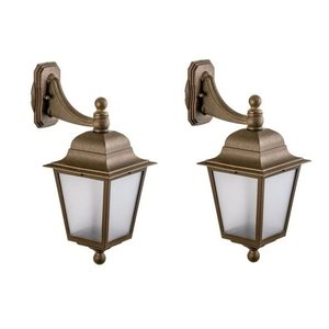 2 Arandela Colonial Externa Marrom Imbuia Jardim Muro Alu44