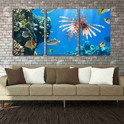 Quadro Decorativo Peixe Ornamental Fundo Do Mar 45x96 MadeiraMadeira