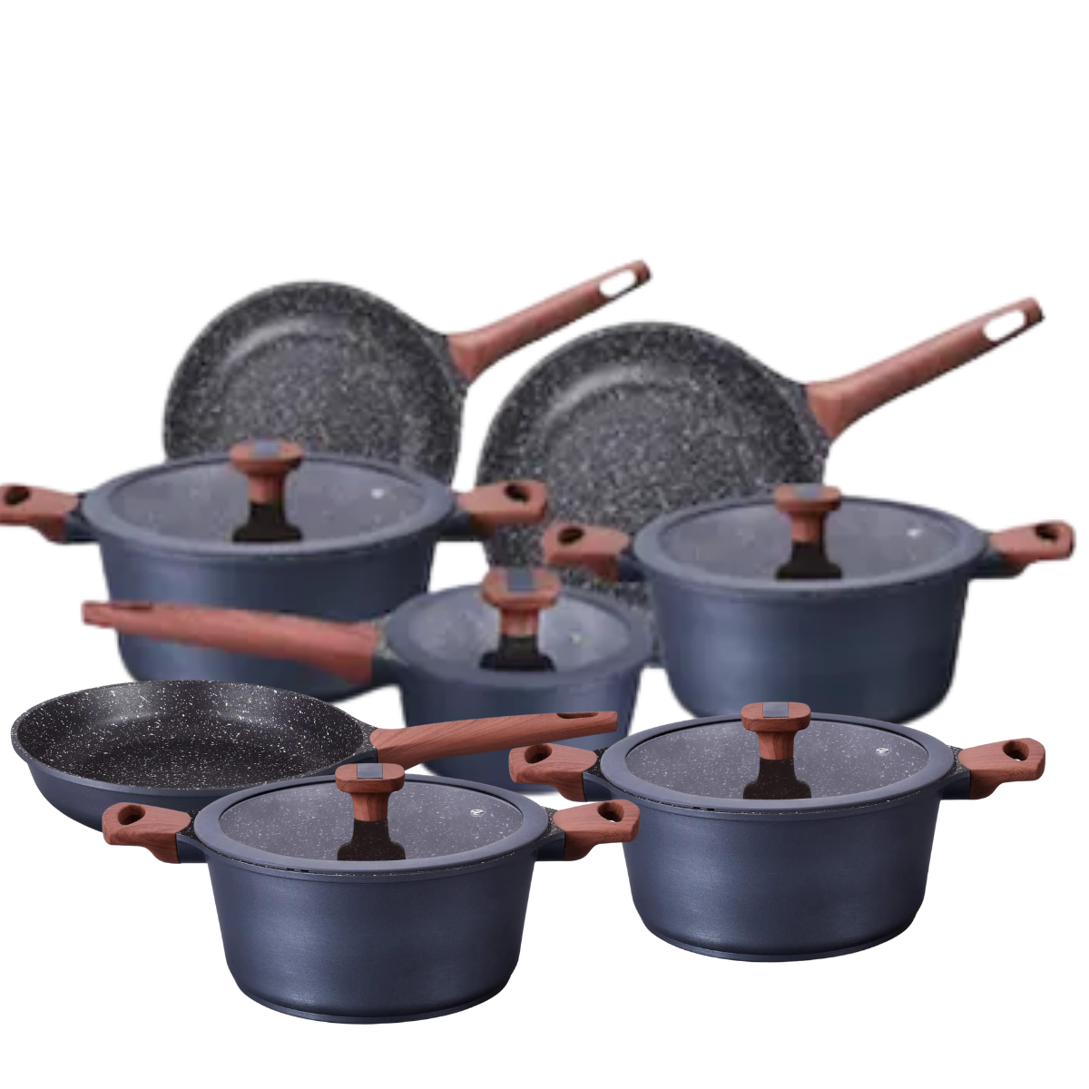 Conjunto De Panelas Antiaderente Cerâmica Fogão Cooktop Indução 8 Peças