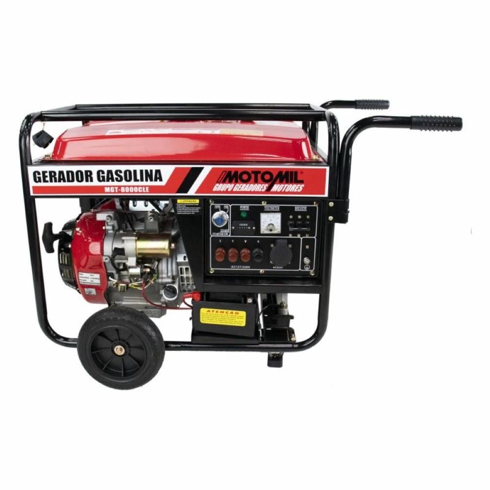 Gerador Gasolina 8 KVA Trifásico 380V MGT 8000CLE Motomil MadeiraMadeira