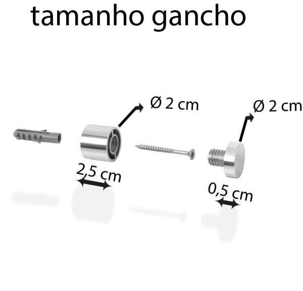 Espelho Decorativo Triplo Marrom Alça Corrente 20 cm 30 cm 20 cm Redondo 20 cm 30 cm 20 cm Diâmetro - 8